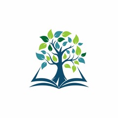 Wall Mural - book tree logo