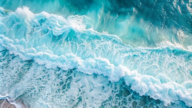 Waves on the beach as a background. Beautiful natural background at the summer time , top view