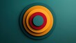 © Pakkarada - Abstract layered circles in vibrant colors on a teal background. Modern geometric design, perfect for wallpapers and backgrounds.