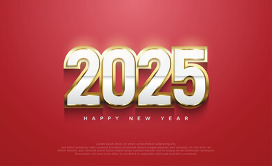 Wall Mural - New Year 2025 background. New Year 2025 poster. New year 2025 vector premium design.