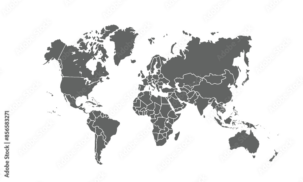 World map isolated on white background. for website layouts, background ...