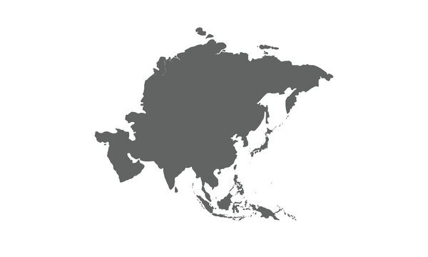 Asia map isolated on white background. for website layouts, background, education, precise, customizable, Travel worldwide, map silhouette backdrop, earth geography, political, reports.