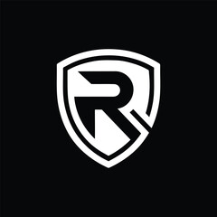 Wall Mural - Illustration of letter R esports shield logo