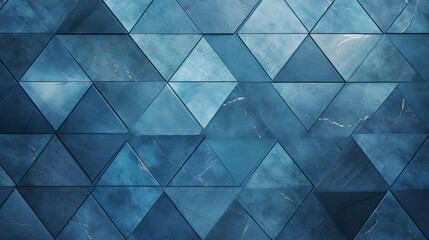 Poster - modern abstract blue background with diamonds and squares in a random geometric pattern, showcasing a textured surface and a weathered aesthetic.