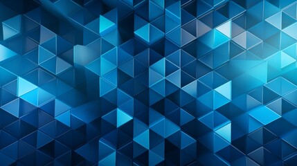 Poster - photograph of a modern abstract blue background with interlocking diamonds and squares in a complex geometric pattern, inspired by intricate tessellation patterns and Islamic art. 