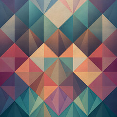 Poster - wallpaper with abstract geometric pattern - colorful illustration