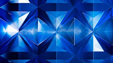 Fototapete - striking abstract blue background with contrasting diamonds and squares in a bold geometric pattern, inspired by Op Art.