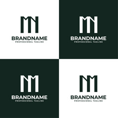 Poster - Letters MN and NM Monogram Logo, suitable for any business with MN or NM initials