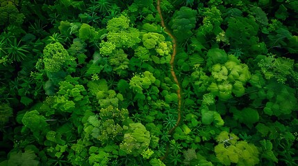 Wall Mural - An aerial view of a green forest.