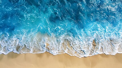 Wall Mural - Azure Waves on a Sandy Shore