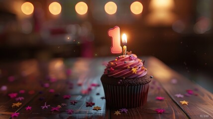 Half Birthday Cupcake with 1/2 Candle: Mini Milestone