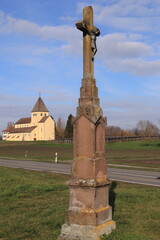 Poster - Historische Kirche auf der Insel Reichenau im Bodensee	