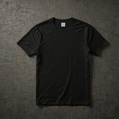 Wall Mural - Blank Plain Black T-Shirt Mockup