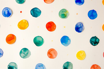 Wall Mural - Abstract watercolor background with multicolored circles