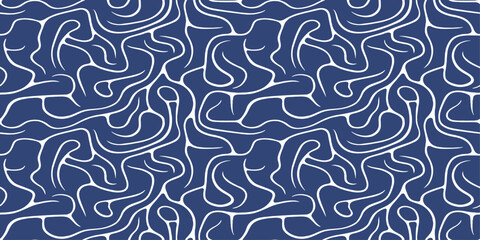 Poster - Background of lines weaving an endless labyrinth. Black lines that create moves, twisted lines.