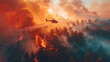 © saitharn - Helicopter sprays chemicals to extinguish forest fires.