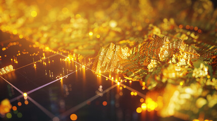 Poster - A detailed view of gold stock performance graphs on a computer. investment finance
