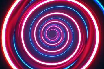 Canvas Print - A colorful spiral with neon lights