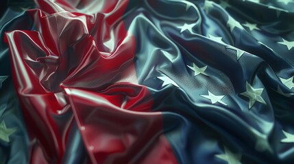 Wall Mural - Abstract silk American flag-blowing 