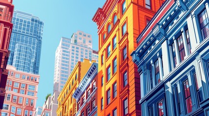 Wall Mural - Urban and Street Scenes Architecture: An illustration showcasing urban architecture