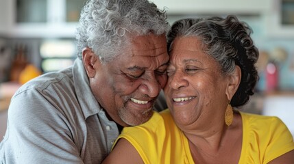 Canvas Print - The affectionate elderly couple