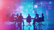 © Trionorejo - Silhouetted Team Analyzing Data on a Futuristic Interface