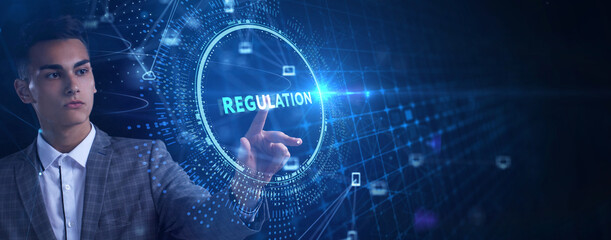 Business, Technology, Internet and network concept. Regulation Compliance Rules Law Standard.