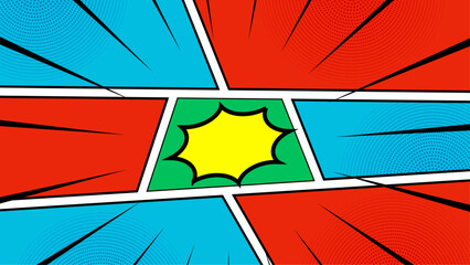 Comic book page colorful background