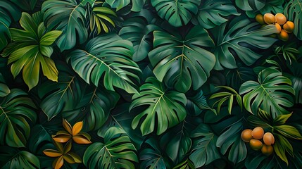 Wall Mural - tropical leaves isolated on a white background. Beautiful tropical exotic foliage