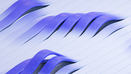 Fototapete -  3d rendering of abstract gradient blue waves background