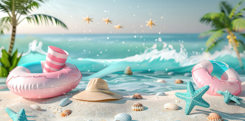Enjoy summer holidays background Inspired by the sea in summer