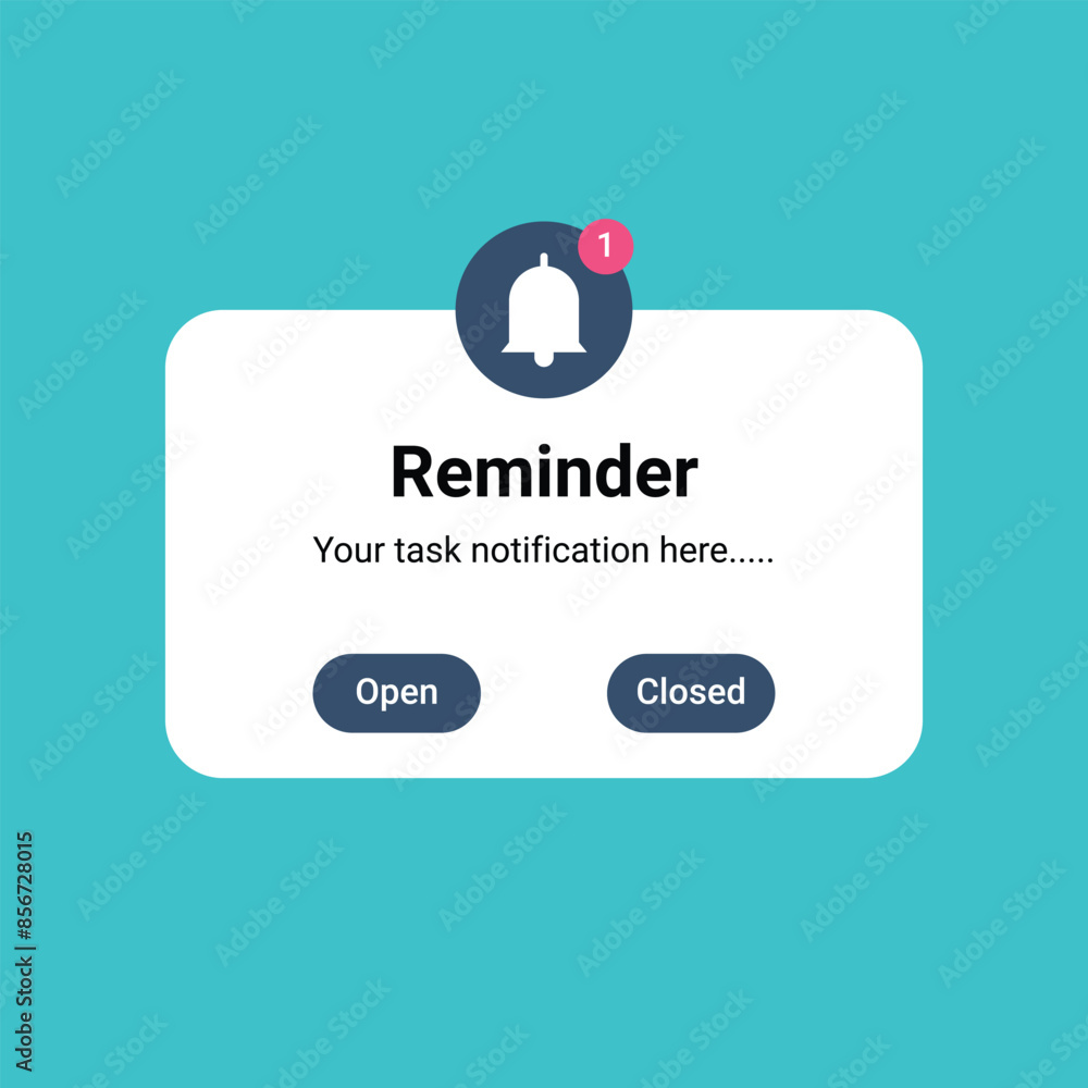 Reminder task notification bell ui design. Schedule work business plan ...