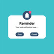 © arbaz - Reminder task notification bell ui design. Schedule work business plan events time reminder alert background