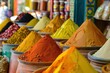© tantawat - Vibrant Scenes of a Moroccan Spice Market: A Journey Through Colors and Aromas