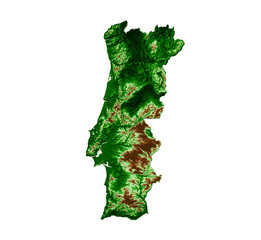 Sticker - Portugal Topographic Map 3d realistic map Color 3d illustration
