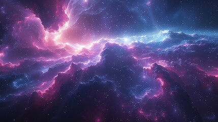 Wall Mural - An otherworldly wall background with celestial patterns, showcasing swirling galaxies and bright stars, shades of blue, pink, and violet, creating a mystical and dreamy ambiance, hd quality