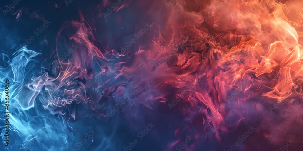 Abstract Smoke and Heat with Copy Space in Wide Banner. High-Resolution ...
