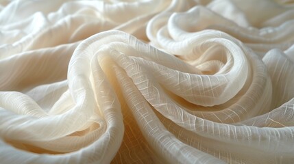 Creamy White Fabric Draped in Soft Folds