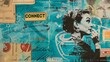 © RDO - 'CONNECT' in vibrant turquoise, over early telecommunications ads and hand-written letters.