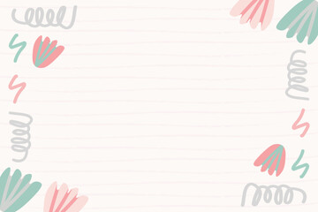 Cute doodle shape element background template