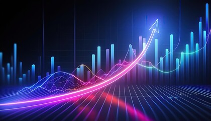 Wall Mural - A chart displays data visually using symbols like bars, lines, or slices. Bar charts compare different categories using rectangular bars.