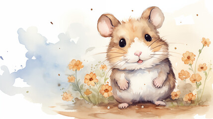 hamster water color drawing