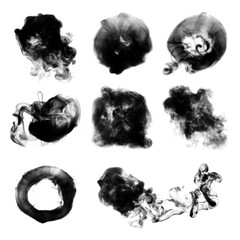 Poster - Smoke png textured element, in black realistic design set