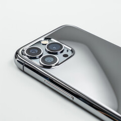 3d mobile phone, smartphone close-up, isolated on a white background. illustration for advertising p