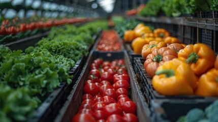 Canvas Print - Fresh Produce in a Greenhouse Setting