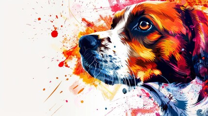 Wall Mural - Colorful Abstract Dog Portrait