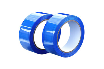 Two Rolls of Vibrant Blue Tape Ready for Action on a Clear PNG or White Background.