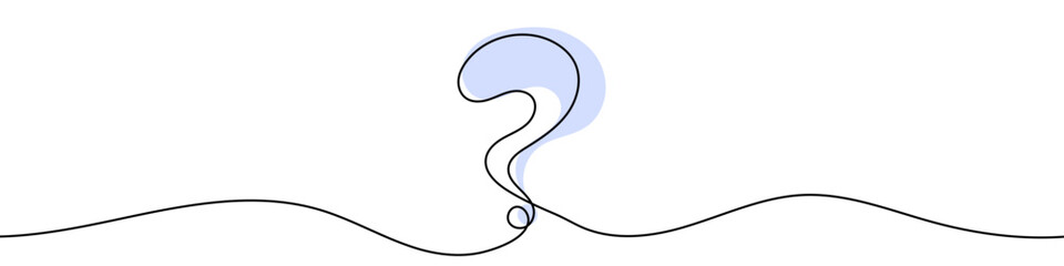 Poster - Continuous editable drawing of question mark. One line drawing background. Vector illustration. Question mark in one line style.