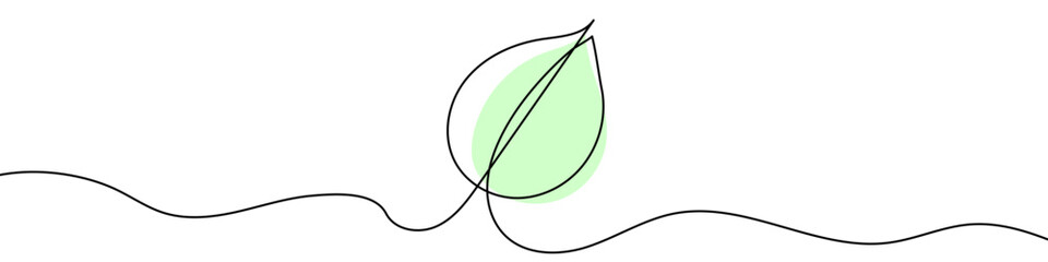 Wall Mural - continuous editable line drawing of leaf icon. one line drawn leaf. vector illustration. leaf icon i