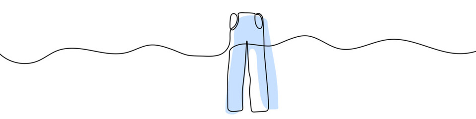 Wall Mural - continuous editable line drawing of trousers. one line drawing of trousers icon. vector illustration